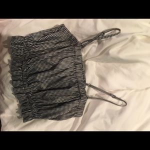 Black and white gingham print tank